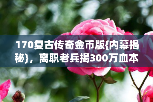 离职老兵揭300万血本真相图片