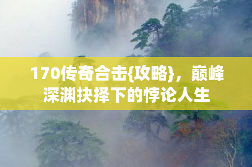 巅峰深渊抉择下的悖论人生图片
