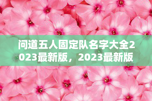 问道五人固定队名字大全2023最新版,2023最新版问道五人固定队名字大全 问道五人固定队名字大全2023最新版,2023最新版问道五人固定队名字大全