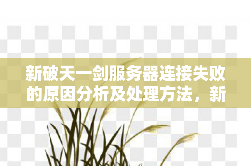 新破天一剑服务器连接失败的原因分析及处理方法，新破天一剑服务器连接失败，原因分析与处理方法