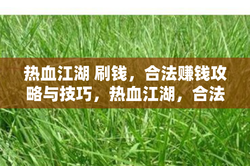 热血江湖 刷钱，合法赚钱攻略与技巧，热血江湖，合法赚钱攻略与技巧