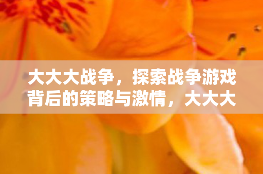 大大大战争,探索战争游戏背后的策略与激情,大大大战争,探索战争游戏背后的策略与激情 大大大战争,探索战争游戏背后的策略与激情,大大大战争,探索战争游戏背后的策略与激情