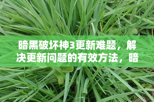 暗黑破坏神3更新难题,解决更新问题的有效方法,暗黑破坏神3更新难题,解决更新问题的有效方法 暗黑破坏神3更新难题,解决更新问题的有效方法,暗黑破坏神3更新难题,解决更新问题的有效方法