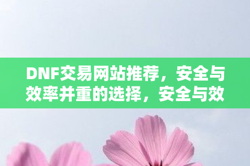 DNF交易网站推荐,安全与效率并重的选择,安全与效率并重的DNF交易网站推荐 DNF交易网站推荐,安全与效率并重的选择,安全与效率并重的DNF交易网站推荐
