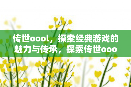 传世oool,探索经典游戏的魅力与传承,探索传世oool的经典游戏魅力与传承 传世oool,探索经典游戏的魅力与传承,探索传世oool的经典游戏魅力与传承