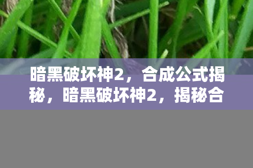 暗黑破坏神2，合成公式揭秘，暗黑破坏神2，揭秘合成公式