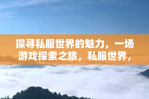探寻私服世界的魅力,一场游戏探索之旅,私服世界,一场游戏探索之旅的魅力 探寻私服世界的魅力,一场游戏探索之旅,私服世界,一场游戏探索之旅的魅力