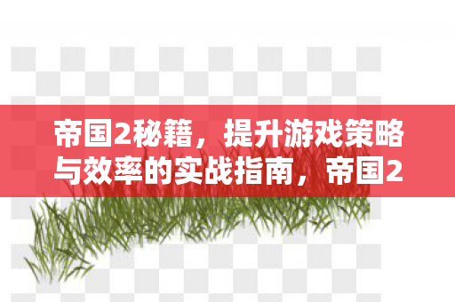 帝国2秘籍,提升游戏策略与效率的实战指南,帝国2,提升游戏策略与效率的实战秘籍 帝国2秘籍,提升游戏策略与效率的实战指南,帝国2,提升游戏策略与效率的实战秘籍
