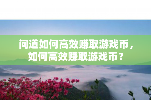 问道如何高效赚取游戏币,如何高效赚取游戏币? 问道如何高效赚取游戏币,如何高效赚取游戏币?