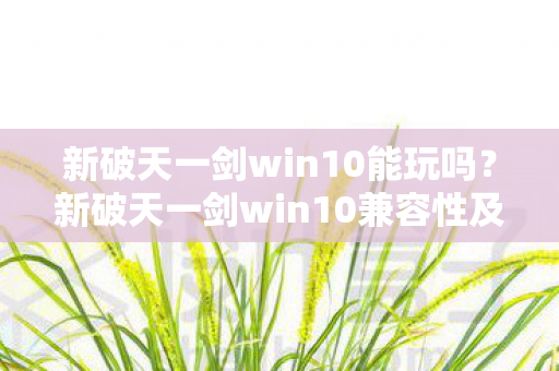 新破天一剑win10能玩吗？新破天一剑win10兼容性及玩法解析
