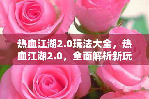 热血江湖2.0玩法大全,热血江湖2.0,全面解析新玩法 热血江湖2.0玩法大全,热血江湖2.0,全面解析新玩法