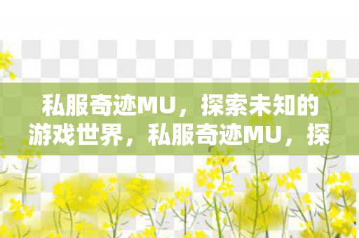 私服奇迹MU,探索未知的游戏世界,私服奇迹MU,探索未知游戏世界的奇妙之旅 私服奇迹MU,探索未知的游戏世界,私服奇迹MU,探索未知游戏世界的奇妙之旅