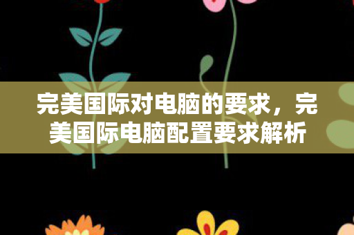 完美国际对电脑的要求,完美国际电脑配置要求解析 完美国际对电脑的要求,完美国际电脑配置要求解析