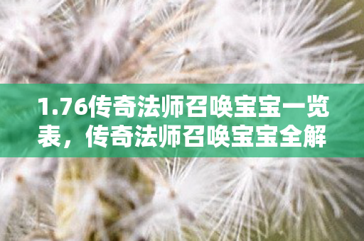 1.76传奇法师召唤宝宝一览表,传奇法师召唤宝宝全解析,1.76版本宝宝一览表 1.76传奇法师召唤宝宝一览表,传奇法师召唤宝宝全解析,1.76版本宝宝一览表