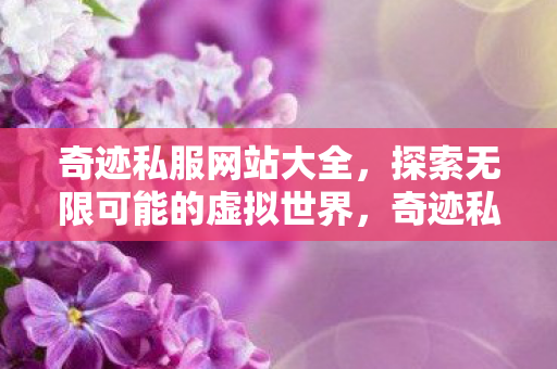 奇迹私服网站大全,探索无限可能的虚拟世界,奇迹私服网站大全,探索虚拟世界的无限可能 奇迹私服网站大全,探索无限可能的虚拟世界,奇迹私服网站大全,探索虚拟世界的无限可能
