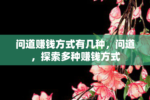 问道赚钱方式有几种,问道,探索多种赚钱方式 问道赚钱方式有几种,问道,探索多种赚钱方式