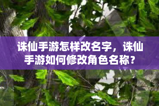 诛仙手游如何修改角色名称图片