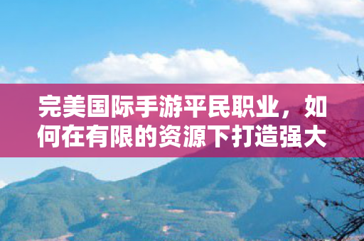 如何在有限资源下打造完美国际手游平民强大角色图片