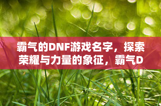 霸气的DNF游戏名字图片