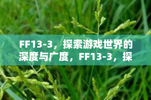 FF13-3,探索游戏世界的深度与广度,FF13-3,探索游戏世界的深度与广度 FF13-3,探索游戏世界的深度与广度,FF13-3,探索游戏世界的深度与广度