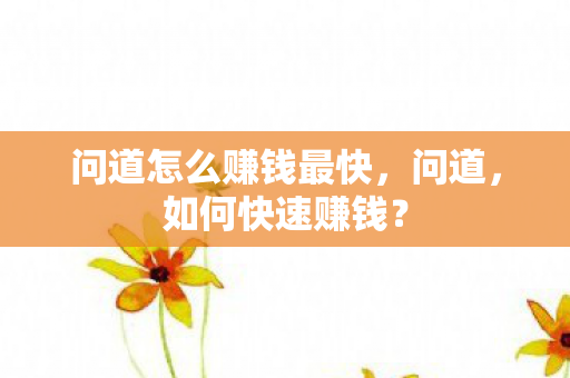 问道怎么赚钱最快图片