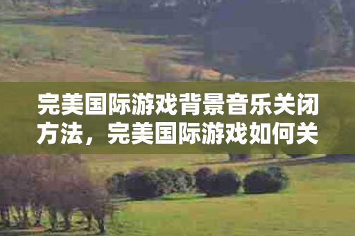 完美国际游戏背景音乐关闭方法，完美国际游戏如何关闭背景音乐？