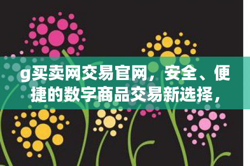 g买卖网交易官网，安全、便捷的数字商品交易新选择，g买卖网交易官网，安全、便捷的数字商品交易新选择