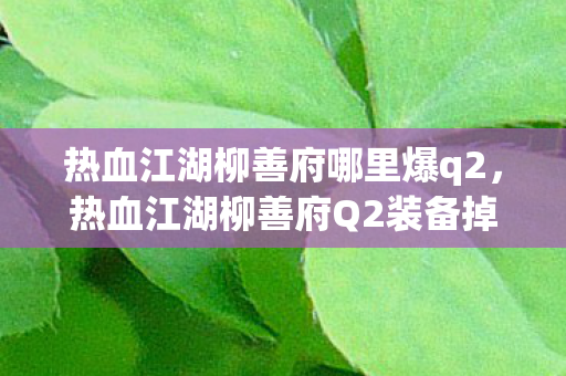 热血江湖柳善府哪里爆q2,热血江湖柳善府Q2装备掉落地点 热血江湖柳善府哪里爆q2,热血江湖柳善府Q2装备掉落地点