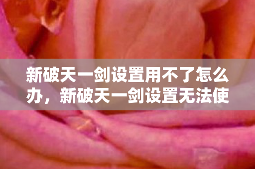 新破天一剑设置用不了怎么办,新破天一剑设置无法使用怎么办? 新破天一剑设置用不了怎么办,新破天一剑设置无法使用怎么办?