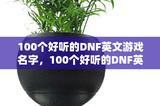 100个好听的DNF英文游戏名字,100个好听的DNF英文游戏名字推荐 100个好听的DNF英文游戏名字,100个好听的DNF英文游戏名字推荐