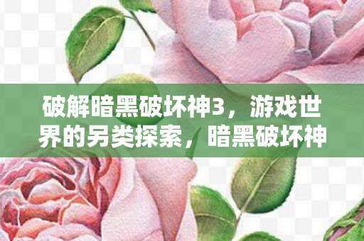 破解暗黑破坏神3，游戏世界的另类探索，暗黑破坏神3，探索游戏世界的另类玩法