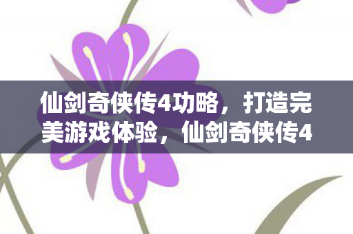仙剑奇侠传4功略图片