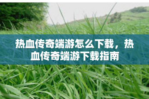 热血传奇端游怎么下载，热血传奇端游下载指南