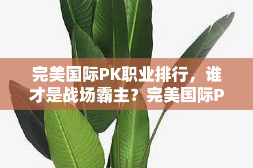 完美国际PK职业排行，谁才是战场霸主？完美国际PK职业排行揭晓，谁才是战场霸主？