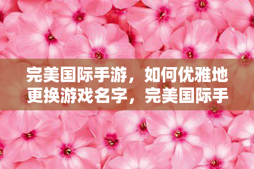 完美国际手游，如何优雅地更换游戏名字，完美国际手游优雅更换游戏名字攻略