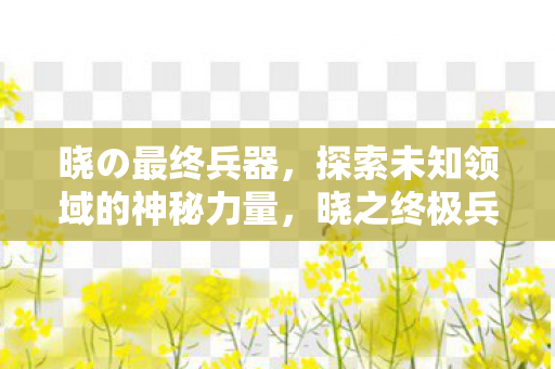 晓の最终兵器,探索未知领域的神秘力量,晓之终极兵器,探索未知领域的神秘力量 晓の最终兵器,探索未知领域的神秘力量,晓之终极兵器,探索未知领域的神秘力量