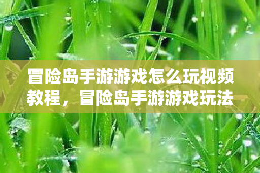 冒险岛手游游戏怎么玩视频教程图片
