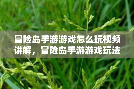 冒险岛手游游戏怎么玩视频讲解图片