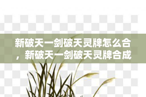 新破天一剑破天灵牌合成攻略图片