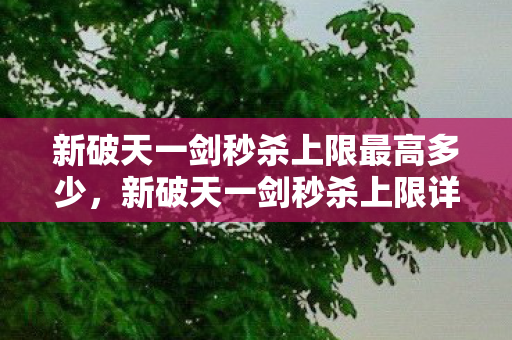 新破天一剑秒杀上限最高多少图片