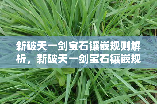 新破天一剑宝石镶嵌规则解析,新破天一剑宝石镶嵌规则全解析 新破天一剑宝石镶嵌规则解析,新破天一剑宝石镶嵌规则全解析