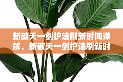 新破天一剑护法刷新时间全解析图片