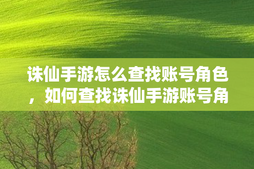 诛仙手游怎么查找账号角色,如何查找诛仙手游账号角色 诛仙手游怎么查找账号角色,如何查找诛仙手游账号角色