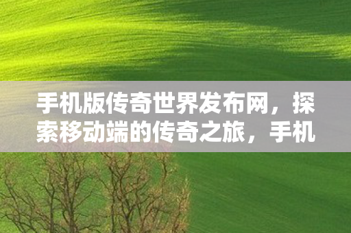 手机版传奇世界发布网,探索移动端的传奇之旅,手机版传奇世界发布网,开启移动端的传奇之旅 手机版传奇世界发布网,探索移动端的传奇之旅,手机版传奇世界发布网,开启移动端的传奇之旅