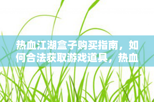 热血江湖盒子购买指南,如何合法获取游戏道具,热血江湖盒子购买全攻略,合法获取游戏道具的秘诀 热血江湖盒子购买指南,如何合法获取游戏道具,热血江湖盒子购买全攻略,合法获取游戏道具的秘诀