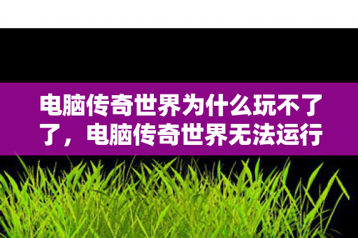 电脑传奇世界为什么玩不了了,电脑传奇世界无法运行的原因分析 电脑传奇世界为什么玩不了了,电脑传奇世界无法运行的原因分析