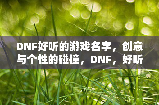DNF好听的游戏名字,创意与个性的碰撞,DNF,好听的游戏名字,创意与个性的碰撞 DNF好听的游戏名字,创意与个性的碰撞,DNF,好听的游戏名字,创意与个性的碰撞