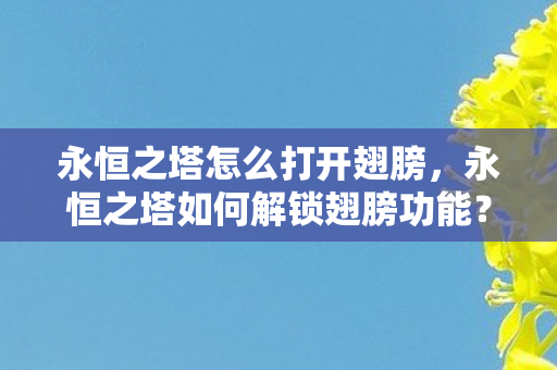 永恒之塔如何解锁翅膀功能图片