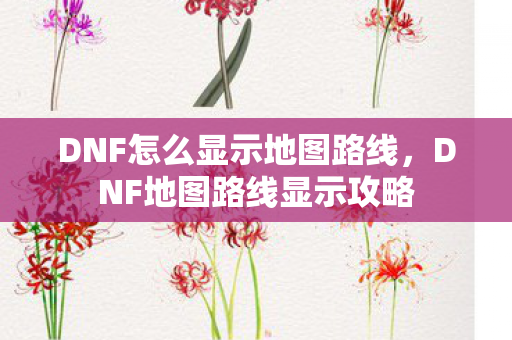 DNF怎么显示地图路线,DNF地图路线显示攻略 DNF怎么显示地图路线,DNF地图路线显示攻略