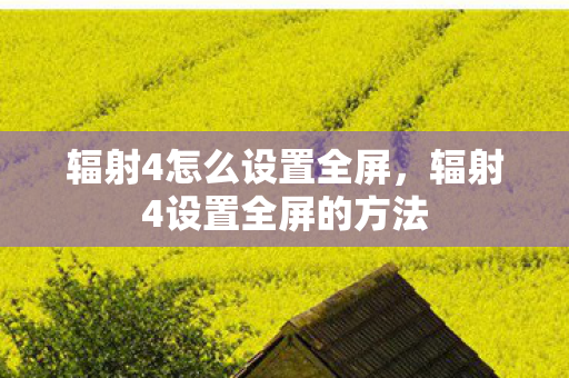 辐射4怎么设置全屏,辐射4设置全屏的方法 辐射4怎么设置全屏,辐射4设置全屏的方法